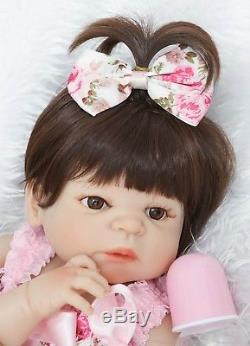 Reborn Silicone Girl Doll Real Baby Lifelike Newborn Full Handmade Toddler 22in
