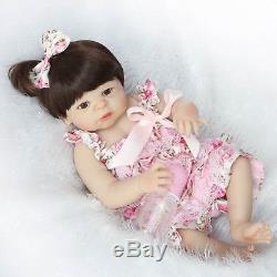 Reborn Silicone Girl Doll Real Baby Lifelike Newborn Full Handmade Toddler 22in