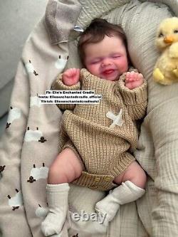 Reborn Silicone Susie Q Asleep By Bonnie Sieben FBS Baby Boy Doll Elie Habibi