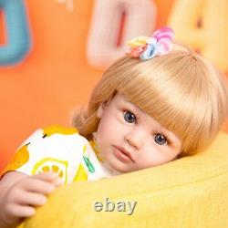 Reborn Toddler Doll Realistic 24 in Curly Hair Princess Baby Newborn Girl Toy