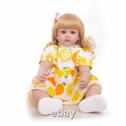 Reborn Toddler Doll Realistic 24 in Curly Hair Princess Baby Newborn Girl Toy