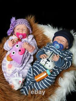 Reborn Twin Babies Boy & Girl Doll Preemie 15 Inch Washable Berenguer LifeLike