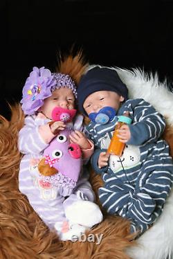 Reborn Twin Babies Boy & Girl Doll Preemie 15 Inch Washable Berenguer LifeLike