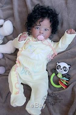 Reborn art baby doll RAVEN by Ping Lau, reborn baby doll Finished doll, VINYL