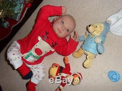 Reborn baby Boy lifelike doll 21, realistic fake baby Christmas Gift