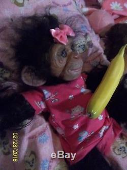 Reborn baby CHIMPANZEE artist doll MONKEY hybrid APE Chimp primate animal