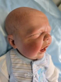 Reborn baby boy doll, Crier By Donna Rubert. Super Rare