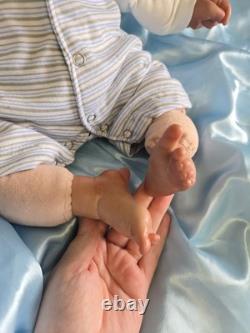 Reborn baby boy doll, Crier By Donna Rubert. Super Rare