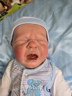 Reborn baby boy doll, Crier By Donna Rubert. Super Rare