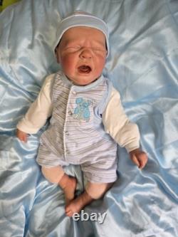 Reborn baby boy doll, Crier By Donna Rubert. Super Rare