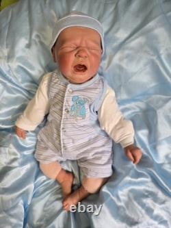 Reborn baby boy doll, Crier By Donna Rubert. Super Rare