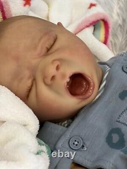 Reborn baby doll Leilani Yawning. Sculpt by BB. New