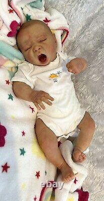 Reborn baby doll Leilani Yawning. Sculpt by BB. New