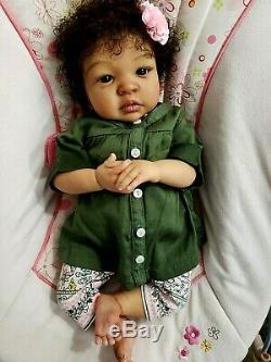 Reborn baby doll, Shyann by Aleina Peterson, AA, Ethnic, Biracial, CUSTOM ORDER