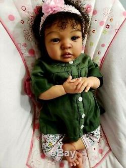 Reborn baby doll, Shyann by Aleina Peterson, AA, Ethnic, Biracial, CUSTOM ORDER