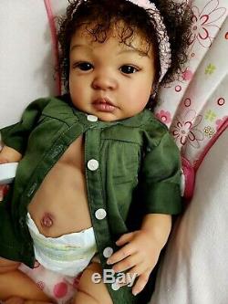 Reborn baby doll, Shyann by Aleina Peterson, AA, Ethnic, Biracial, CUSTOM ORDER