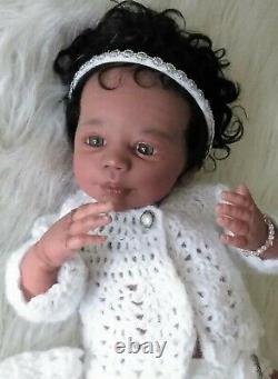 Reborn baby doll Stephany AA, multiracial, belly plate and COA Ready to go home