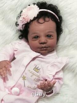 Reborn baby doll Stephany AA, multiracial, belly plate and COA Ready to go home