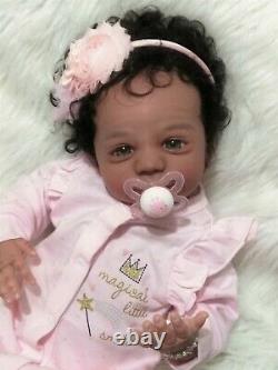 Reborn baby doll Stephany AA, multiracial, belly plate and COA Ready to go home