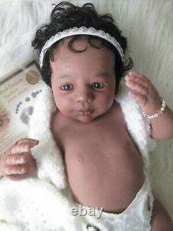 Reborn baby doll Stephany AA, multiracial, belly plate and COA Ready to go home