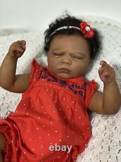 Reborn baby doll biracial summer rain asleep