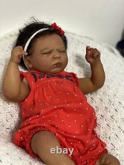 Reborn baby doll biracial summer rain asleep