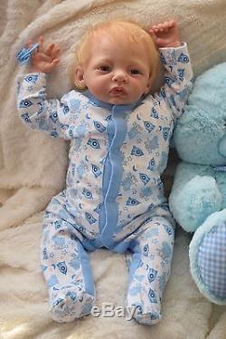 Reborn baby doll boy Max by Linde Scherer hand painted 20