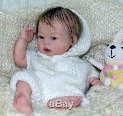 Reborn baby dolls mini Lilly made from kit Lilly Loo by sculptor Marita Winters