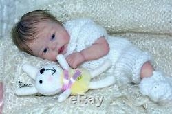 Reborn baby dolls mini Lilly made from kit Lilly Loo by sculptor Marita Winters