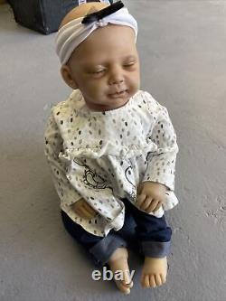 Reborn baby girl eyelashes realistic heavy doll