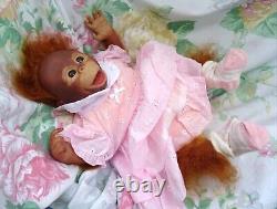 Reborn baby girl orangutan 16 3lb8 thumb sucking Binki JosyNN FUN ANIMAL REBORN