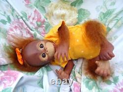 Reborn baby girl orangutan 16 3lb8 thumb sucking Binki JosyNN FUN ANIMAL REBORN