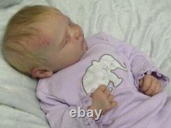 Reborn babydoll, Realborn Jennie asleep, Super realistic doll. ThumperDolls