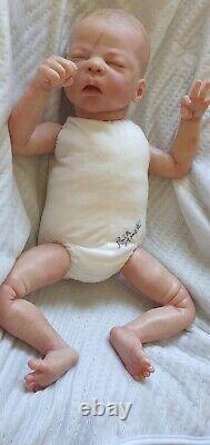 Reborn doll unisex premi baby Toby by c. Brace opened mouth cloth body baby