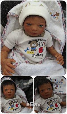 Reborn realistic lifelike newborn Native American Indian ethnic baby boy doll