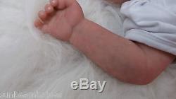 SUNBEAMBABIES SOFT SILICONE VINYL CHILDS 1st REBORN BABY BALD DOLL & BABY BOTTLE