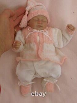 Shoebox baby sweet sleeping, reborn preemie baby girl by Merriebabies