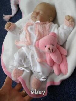 Shoebox baby sweet sleeping, reborn preemie baby girl by Merriebabies