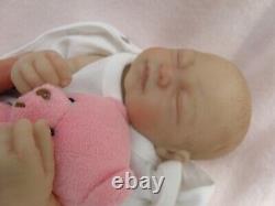 Shoebox baby sweet sleeping, reborn preemie baby girl by Merriebabies