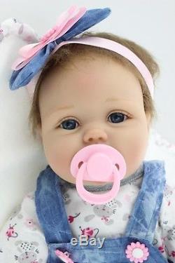 Silicone Reborn Baby Girl Doll Newborn Lifelike Real Cute Handmade 22