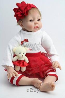 Silicone Reborn Baby Lifelike Girl Doll Lil Helper Baby Alive Stuffed Body 22