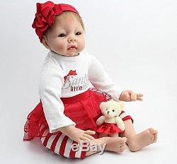 Silicone Reborn Baby Lifelike Girl Doll Lil Helper Baby Alive Stuffed Body 22