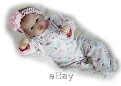 Silicone reborn baby doll 22 lifelike soft vinyl With Clothes lifelike Full New
