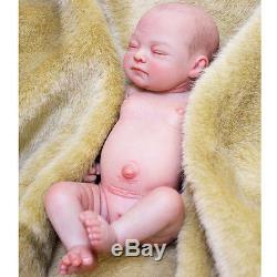 Sleeping 11-inch Full Platinum Silicone Reborn Baby Doll Realistic Girl Doll