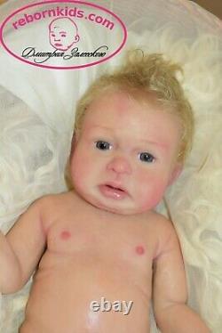 Solid Silicone All Body Newborn Reborn Baby Girl Reborn Doll Blond Blue Eyes