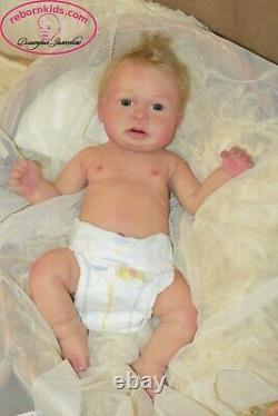 Solid Silicone All Body Newborn Reborn Baby Girl Reborn Doll Blond Blue Eyes