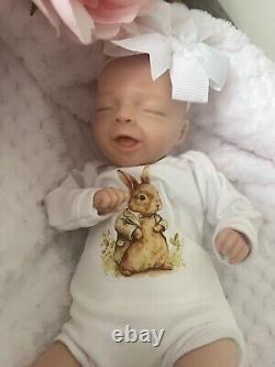 Solid Silicone Artist Reborn Baby Lifelike Doll Salia Sleeping Preemie 12
