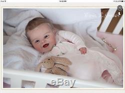 Solid Silicone Baby Girl HAPPY ELIANNA 22inch Bonnie Sieben reborn art doll