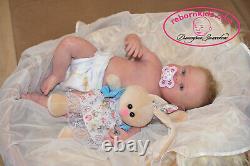 Solid Silicone Body Newborn Reborn Baby Blond Girl Reborn Doll Drink Wets Diaper