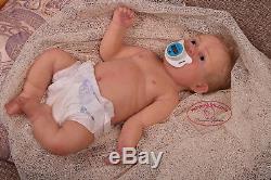 Solid cast silicone baby toddler girl (reborn doll) Drink & pee Handmade eye